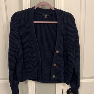 J crew cropped patch pocket beach cardigan